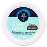 Footcare by Maseur Dark Tan Shoe Polish (38g) - solvent-free, nourishes, protects, and enhances leather footwear shine.