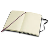 Moleskine Classic black pocket notebook with hard cover, 192 lined pages, elastic closure, bookmark, and expandable pocket.