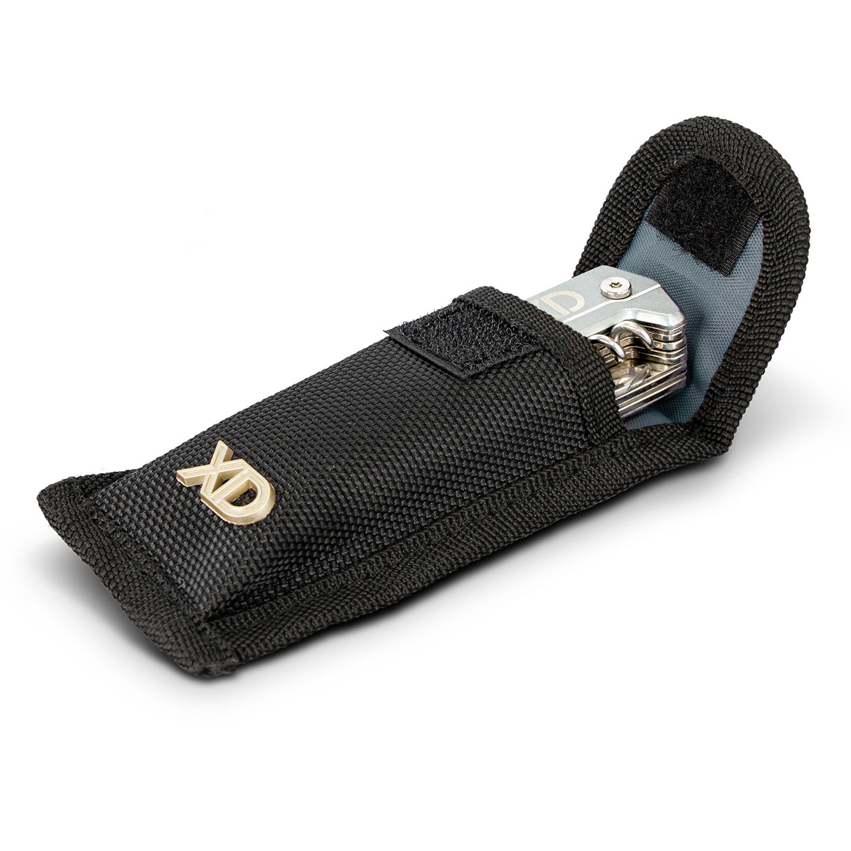 Silver Berg Multi-Tool with carabiner, 9 functions, compact design, and gift-ready packaging for outdoor and DIY enthusiasts.