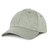 Light grey six-panel cap with two-tone finish, soft stretch fit, adjustable Velcro, and breathable design for comfort.