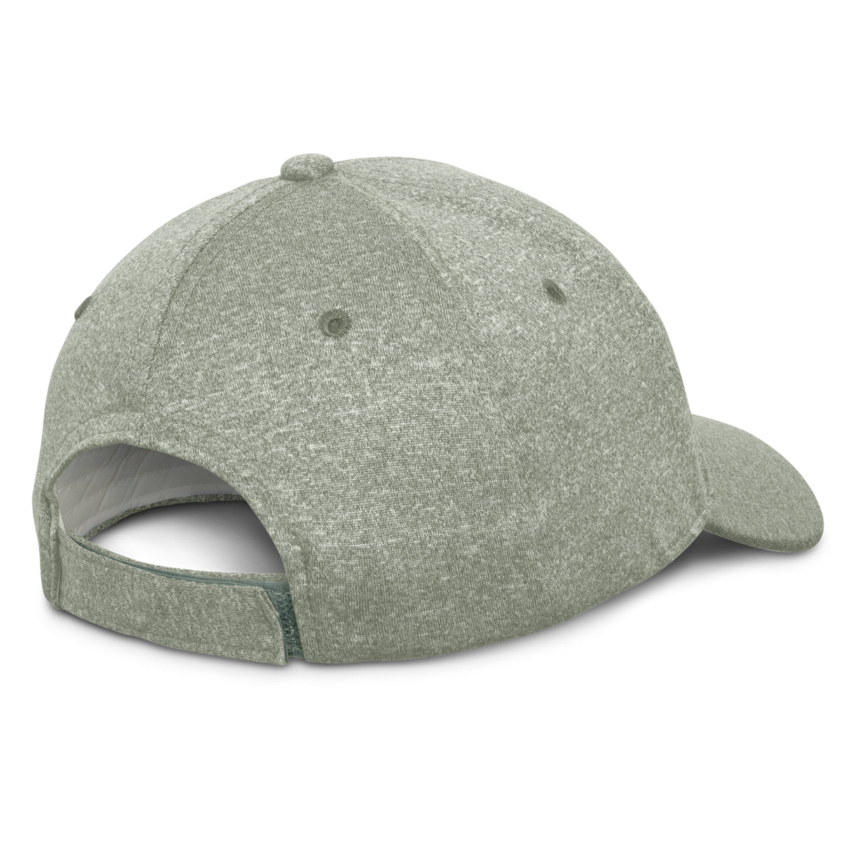 Creston Light Grey cap with six panels, soft stretchy fit, pre-curved peak, and adjustable Velcro closure, sold in units of 20.