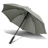 Premium grey Cirrus Elite umbrella featuring a two-tone heather canopy, robust fibreglass frame, and soft EVA grip.