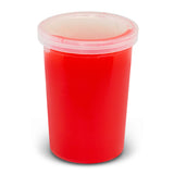 Vibrant red stress slime in a secure container, perfect for stress relief and creative play; 20 units included.