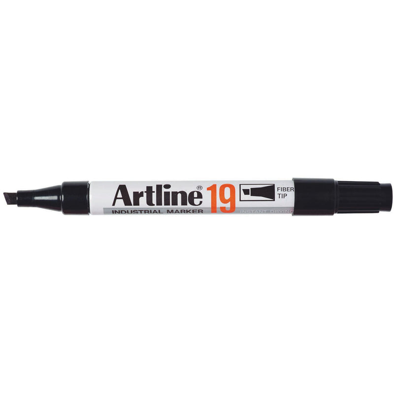Artline 19 Industrial Permanent Marker 5mm Chisel Nib Black -12 units