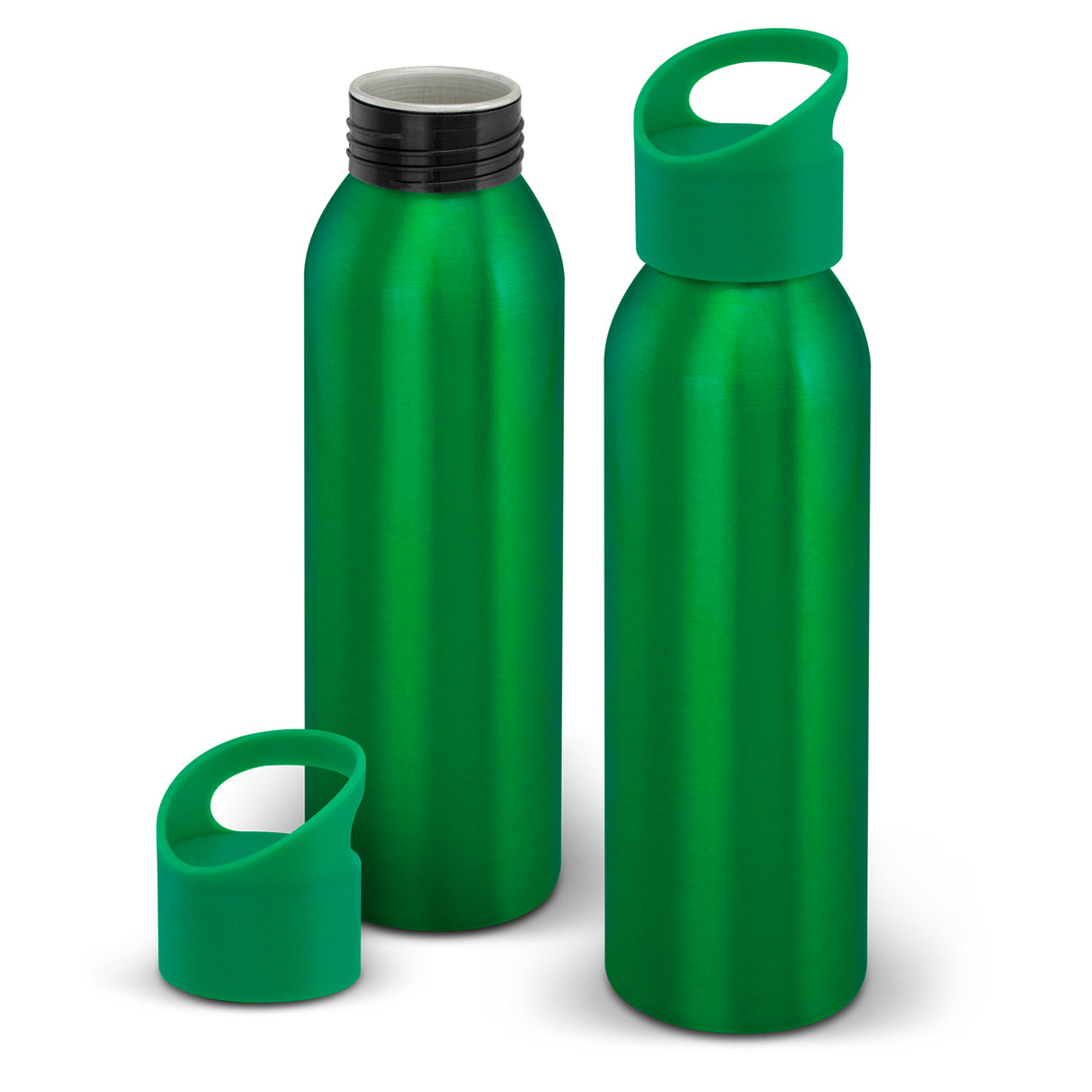 Eclipse Aluminium Dark Green water bottle, 700ml, lightweight, BPA-free, with a screw-on lid and carry handle, sold in bulk (20 units).