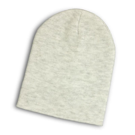 Heather Slouch Beanie in Ash, a cozy, stylish accessory crafted from premium acrylic yarns, fits most comfortably.