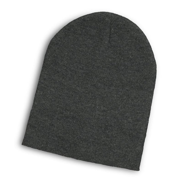 Heather Slouch Charcoal Beanie pack of 10, warm knit, stylish two-tone design, fits most head sizes, perfect winter accessory.
