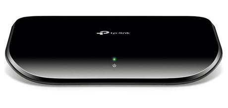 TP-Link SG1005D 5-Port Gigabit Switch in a sleek plastic case for easy desktop or wall installation, supporting fast network connections.