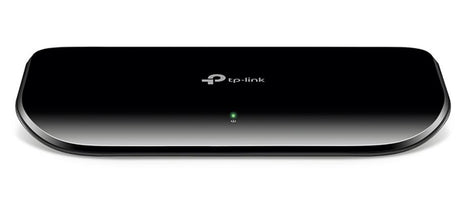 TP-Link SG1008D 8-Port Gigabit Switch with 8 RJ45 ports, plug-and-play, eco-friendly design, and fanless operation.