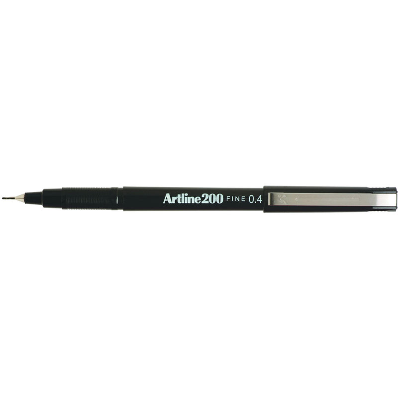Artline 200 Fineliner Pen 0.4mm Black -12 units