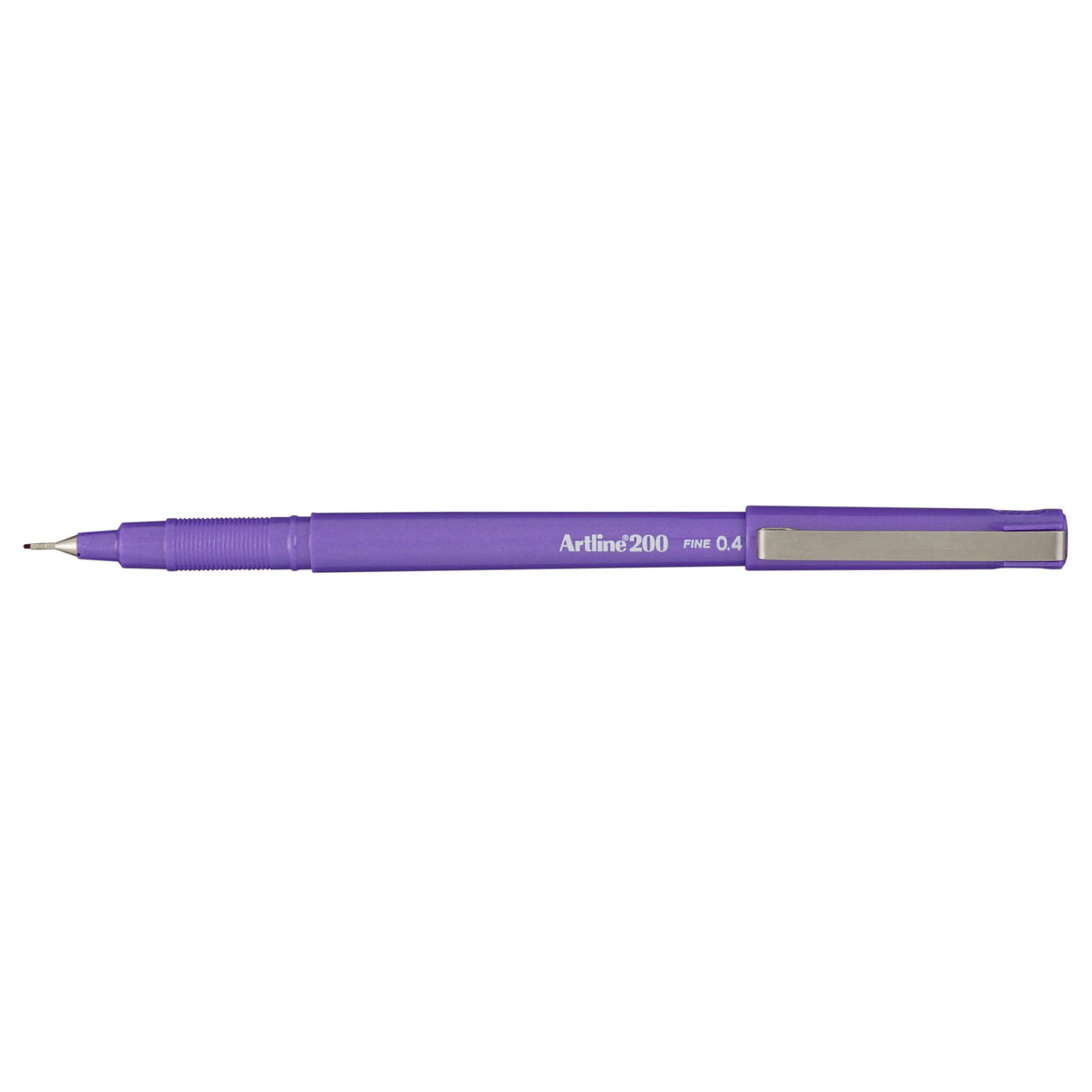 Vibrant purple Artline 200 fineliner pens with 0.4mm nib, ideal for precise writing and drawing; pack of 12 units.