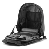 Bobby Hero Backpack in Black, featuring anti-theft design, RFID protection, USB port, and eco-friendly RPET materials.