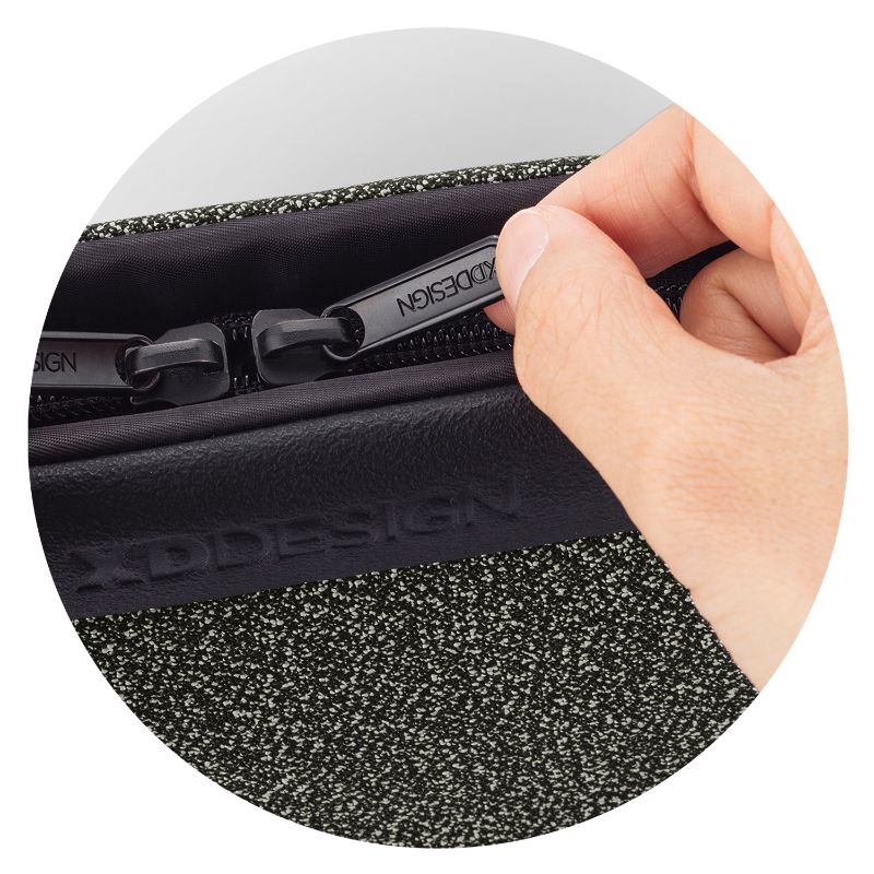 Urban Grey Belt Bag featuring anti-theft design, lockable zipper, and RFID protection for secure urban adventures.