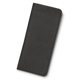 Black Essex sunglass pouch made from durable PVC, featuring microfiber lining for scratch protection, fits various sunglass styles.