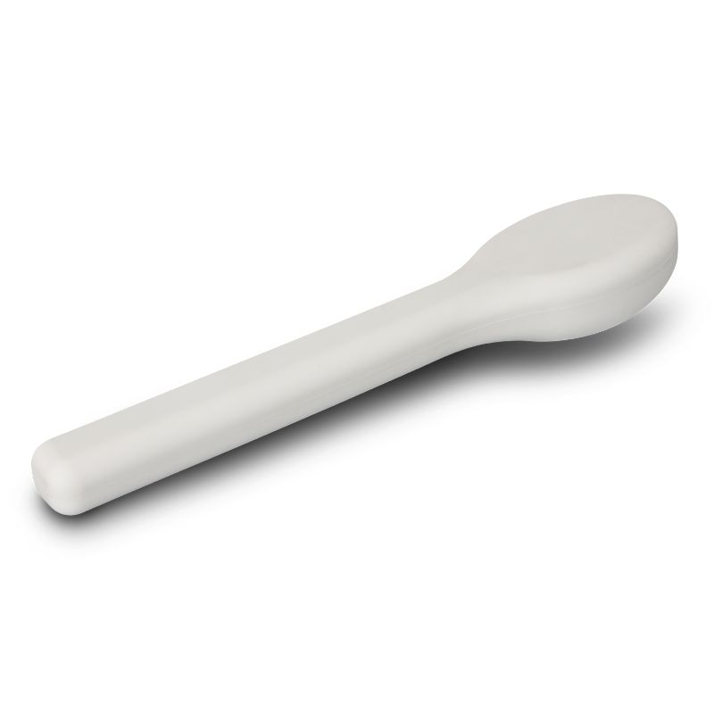 Travel cutlery set of 6 in grey, featuring stainless steel utensils in a BPA-free silicone case for easy transport.