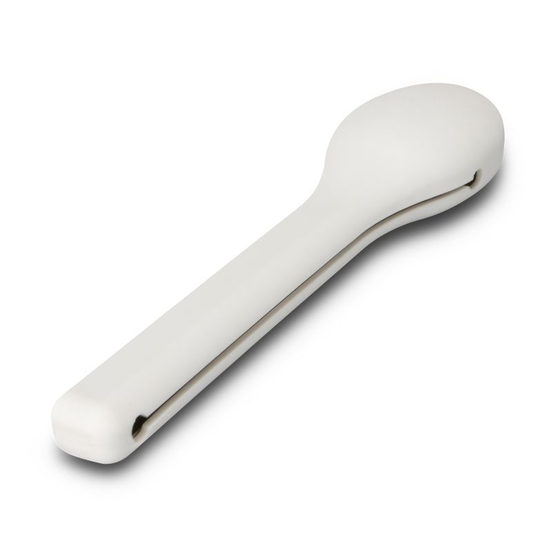 Complete travel cutlery set of 6 in a stylish grey silicone case, perfect for outdoor dining and eco-friendly on-the-go meals.