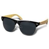 Eco-friendly Maverick Bamboo/Black sunglasses with UV 400 lenses, stylish bamboo arms, and durable ABS frame for outdoor adventures.