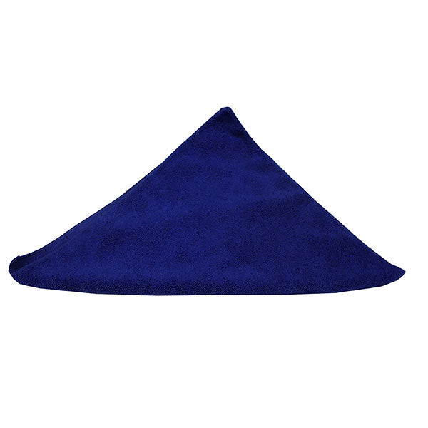 Blue microfiber cleaning cloth, 40cm x 40cm, effective, eco-friendly, reusable, perfect for various surfaces.