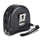 Black 8M measure tape set of 6, featuring durable casing, locking mechanism, inches/centimetres display, and handy accessories.