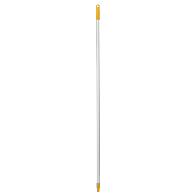 Yellow 150cm Cleanlink mop handle made of durable aluminum, designed for effective cleaning in commercial and residential spaces.