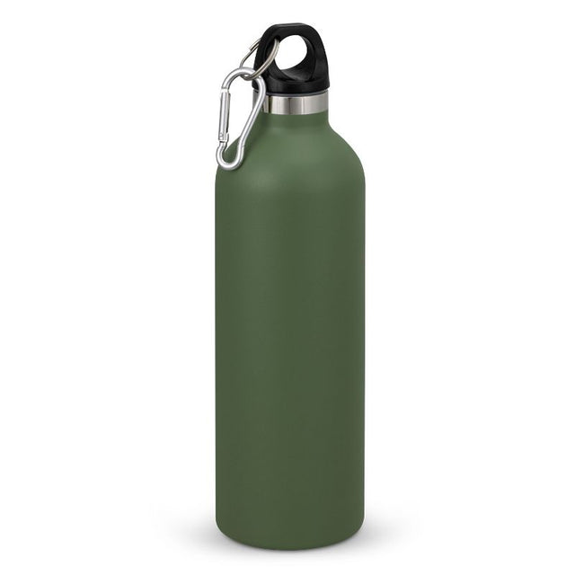 Set of 3 Intrepid Olive vacuum bottles in stainless steel, 600ml, double-wall insulation for keeping drinks hot or cold.