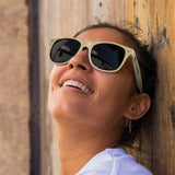 Malibu Basic Natural sunglasses with eco-friendly Natura frame, UV 400 lenses, stylish design, and comfortable fit.
