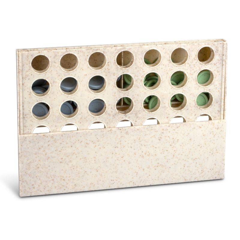 Four in a Row game set of 10, made from eco-friendly rice husk and BPA-free materials, perfect for family fun.