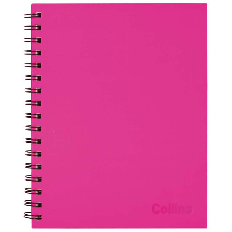 Collins Notebook Wiro 225x175 Shocking Pink 100 Leaf Side Opening