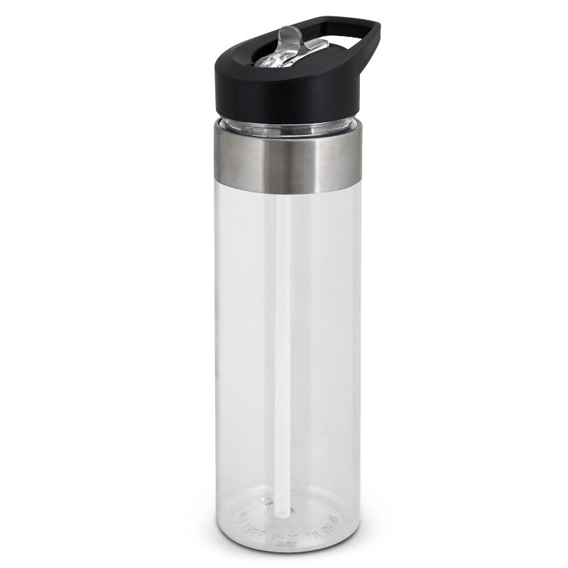 Set of 10 stylish, BPA-free 650ml drink bottles with polished steel trim, perfect for on-the-go hydration.
