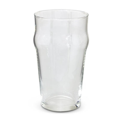 Clear traditional 585ml pint glasses set of 12, perfect for showcasing and enjoying various beers and ales.