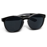 Stylish black Arlo sunglasses featuring impact-resistant frames and 100% UV 400 lenses, ideal for eye protection and fashion.