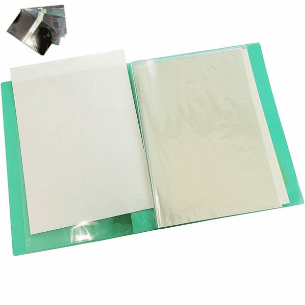 Set of 6 assorted clear files with 30 pockets each for versatile document organization and protection.
