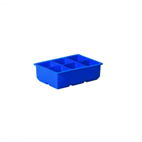 Avanti Silicone 6 Cup King Ice Cube Tray in blue, creates 6 extra-large ice cubes for slower melting and enhanced drinks.