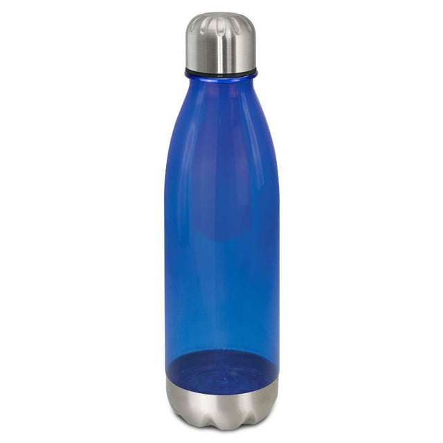 Set of 6 dark blue translucent bottles, 700ml, BPA-free, stainless steel lid, stylish design for hydration on-the-go.