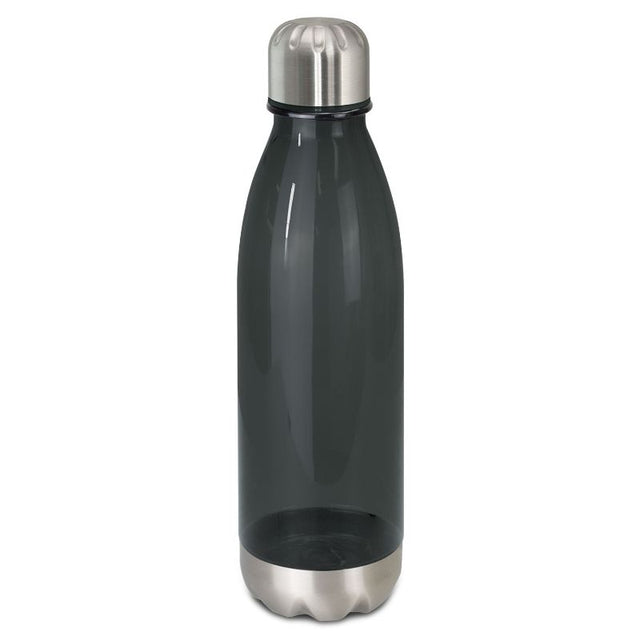 Sleek set of 6 black translucent 700ml bottles with stainless steel lids, perfect for stylish hydration on the go.