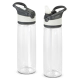 Set of 6 translucent white 800ml water bottles with durable design, screw-on lid, and flip-out straw valve for on-the-go hydration.