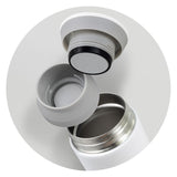 Set of 3 Lavita Gloss White vacuum insulated cups, 350ml, stylish design for keeping beverages hot, ergonomic grip.