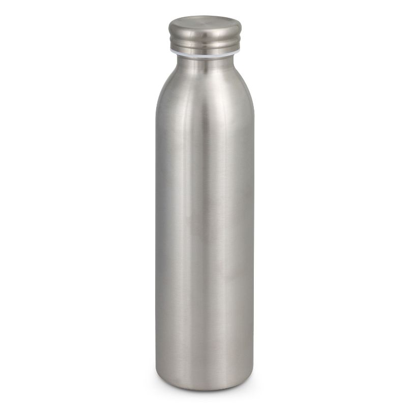 Set of three elegant silver vacuum bottles with 600ml capacity, featuring vacuum insulation and a secure stainless-steel lid.
