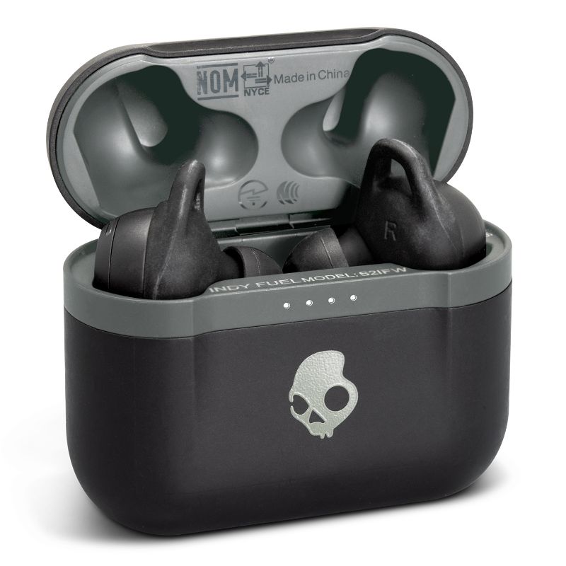 Skullcandy Indy Evo True Wireless Earbuds in Black, offering superior sound, 30 hours total playtime, touch controls, and IP55 rating.
