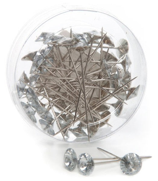 Set of 48 elegant diamante teardrop head pins, perfect for enhancing floral arrangements and securing decorative elements.