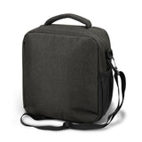 Sleek black/charcoal cooler bag with adjustable strap, insulated, 8L capacity, ideal for outdoor picnics and camping.