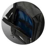 Sleek black/charcoal cooler bag with 8L capacity, durable 300D polyester, zippered pocket, and adjustable shoulder strap.