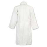 Rochester White Waffle Bathrobe for men and women, featuring soft cotton fabric, shawl collar, and convenient side pockets.