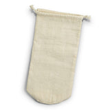 Elegant natural cotton bottle gift bags with drawstring, designed for standard drink bottles, sold in sets of 30 units.
