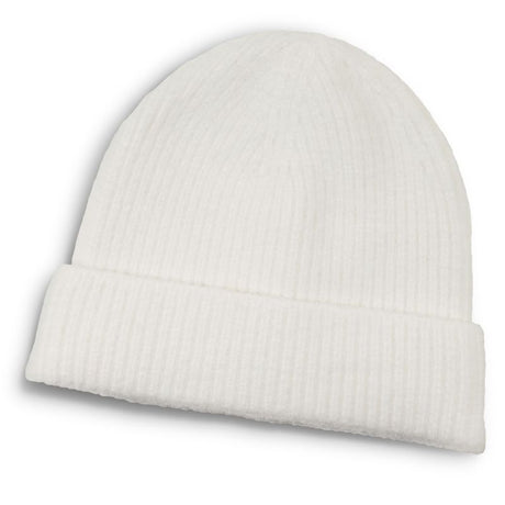 Avalanche Brushed White Beanie pack of 6, soft acrylic, thick cuff, stylish and warm for winter outings.