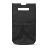 Versatile black Trolley Bag Caddy with mesh pockets, pen holders, perfect for organizing travel documents; set of 6 units.