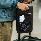 Versatile black Trolley Bag Caddy set with 6 units, featuring mesh pockets and pen holders for organized travel.
