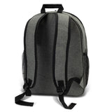 Heather Grey Herald Backpack with padded straps, laptop compartment, and secure pockets, perfect for daily adventures.