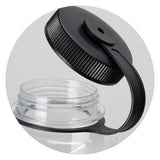 Durable 1L Mountaineer Bottle in Clear/Black, perfect for outdoor adventures, featuring a leak-proof lid and convenient holder.
