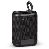 Outdoor Bluetooth speaker Loki in black, rugged, IPX7 water-resistant, 5W power, and 10m wireless range for adventures.